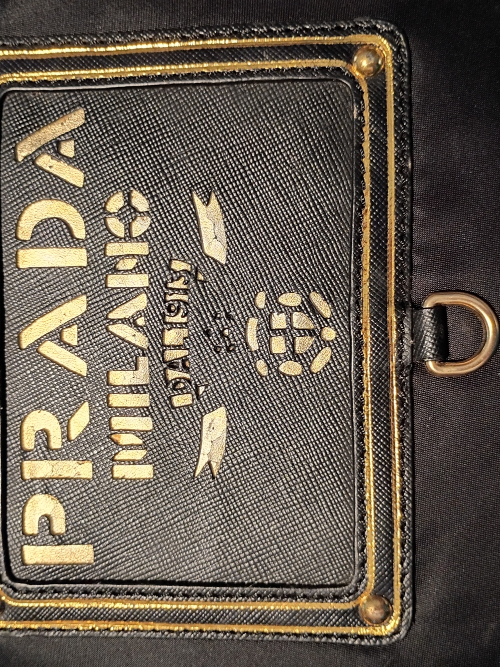Prada Black Nylon Shoulder Bag with Gold Hardware - Picture 14 of 16
